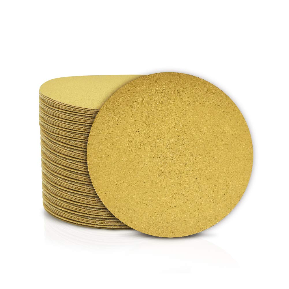 SPEEDWOX 100 Pcs 6 Inches Sanding Discs 150 Grit Dustless Hook and Loop Sandpaper for Random Orbital Sander Yellow Finishing Discs for Automotive Woodworking