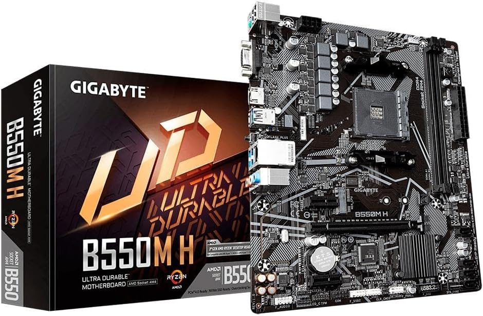 Gigabyte B550M H mATX Motherboard AMD AM4 Socket DDR4 M.2 RGB Fusion