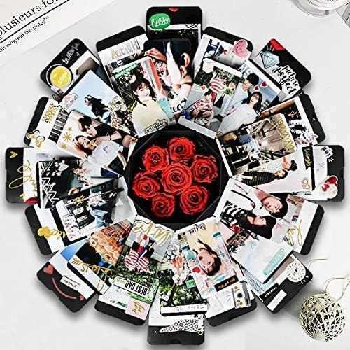 CHINAXIANGCE DIY photo album Gifts to send girlfriends wife lover boyfriend net red explosion box diy handmade album creative couple photos custom romantic surprises white vibrato birthday gift co