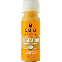 Suja Organic Juice, Digestion Wellness Shot with Ginger & Probiotics, 2 Fl Oz (Pack of 15), 100% Plant-Powered Vegetable and Fruit Juices, Vegan, Gluten-free, Non-GMO, Made in USA
