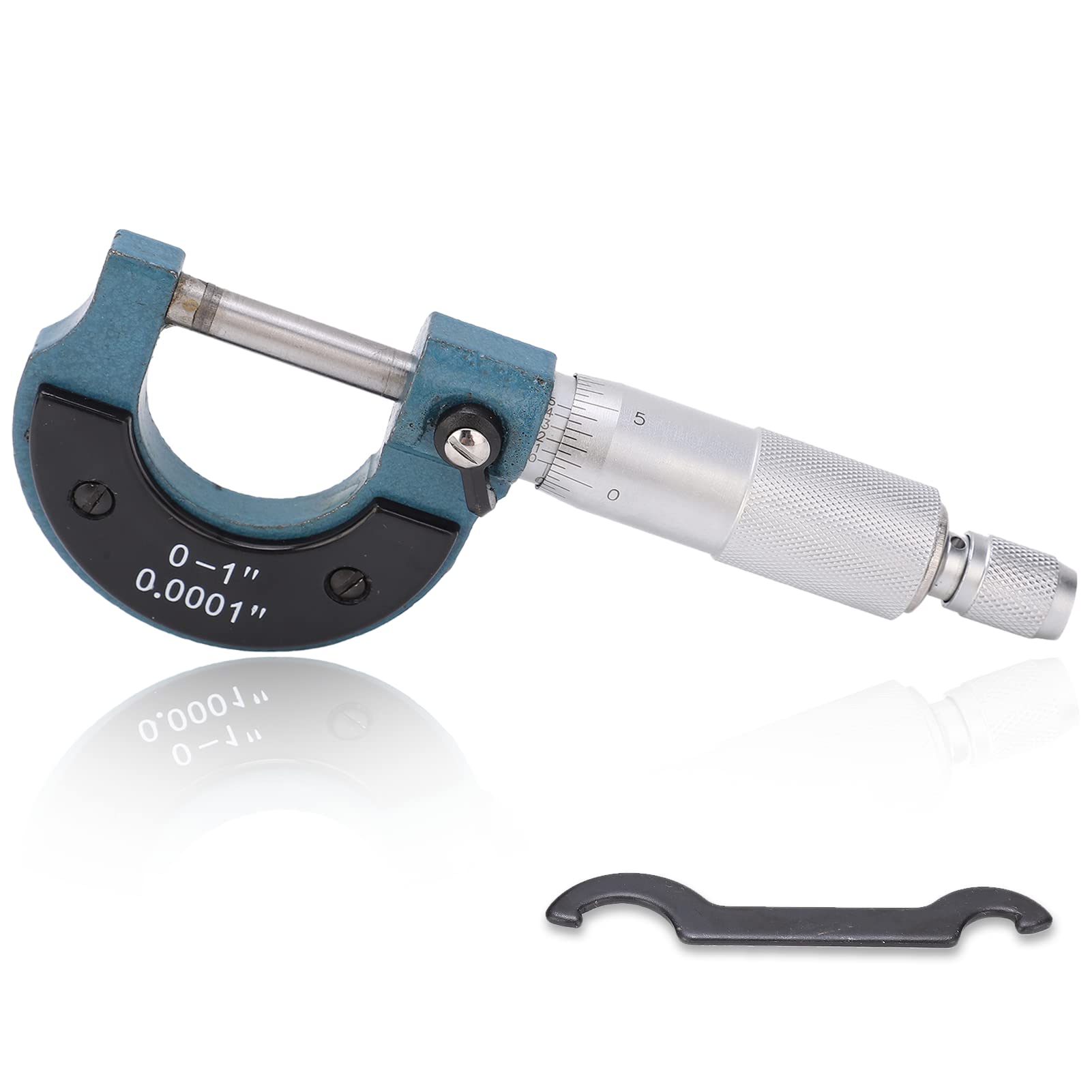 Outside Micrometer, 0.0001in High Accuracy Carbon Steel British System Micrometer, for Measuring Outer Diameter, 0-25mm/0-1 inch Measuring Range, for Mechanics and Jewelers
