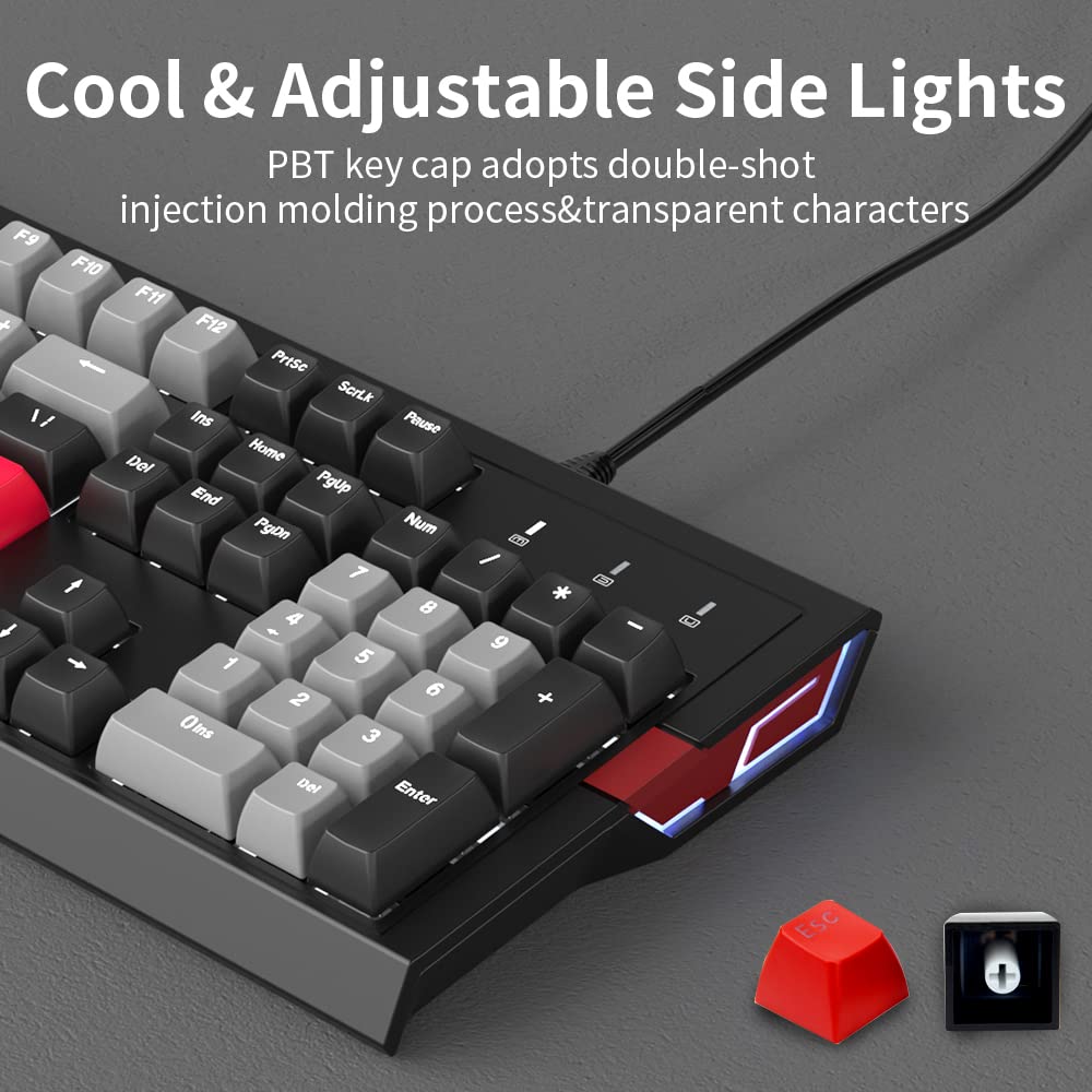 Spherical Computer Keyboard Mua NACODEX F11 Retro Mechanical Keyboard 104 Keys Anti-Ghosting - PBT ...