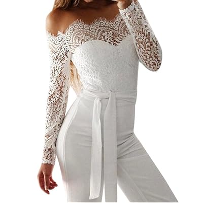 Off Shoulder Lace Sleeve Jumpsuit for Women Kuwait Ubuy