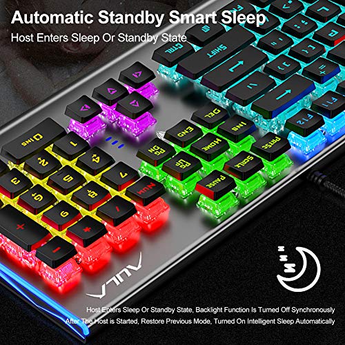 AULA F2099 Low Profile Mechanical Gaming Keyboard, with Blue Switches