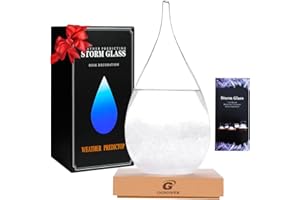 G GGPOWER Storm Glass Weather Station, Weather Forecaster, Fathers Day Gift, Home and Office Decorative Glass Bottle, Scandinavian Style Cool Weather Decoration, Extraordinary Gift for Your Family