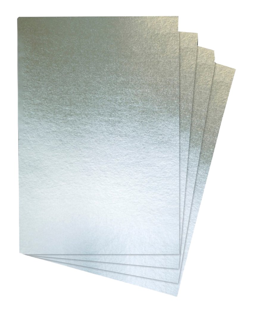 House of Card & Paper A4 220 GSM Foil Card - Silver (Pack of 25 Sheets), HCP110