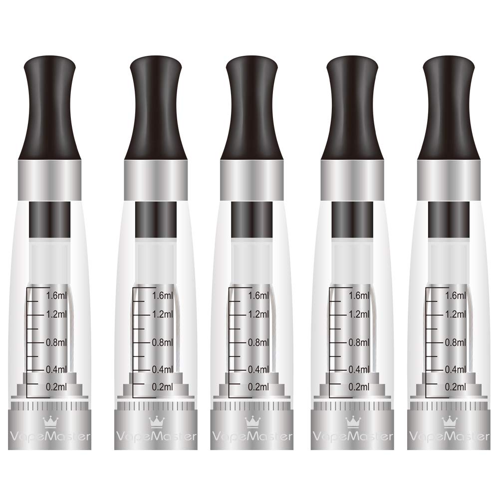 5X H2 Cartridges - New & Improved CE4 Clearomiser (Clearomizer), Fits eGo Threading Batteries, Spring Loaded Connector, Easy Top Fill, No Liquid, No Nicotine
