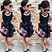 FEITONG Kids Baby Girls Leopard Printing Short Sleeveless Dress (6-7Y, W-Black)