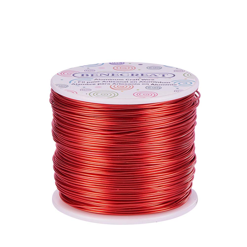 BENECREAT 18 Gauge(1mm) Aluminum Wire 492 FT(150m) Anodized Jewelry Craft Making Beading Floral Colored Aluminum Craft Wire - Firebrick