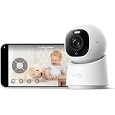 eufy Indoor Cam E30, Latest Generation, 4K UHD Security Camera, Pet/Dog/Baby Camera with Phone app, Color Night Vision, Human/Pet Auto Tracking, 360 Pan-Tilt, Works with Homekit (Renewed)