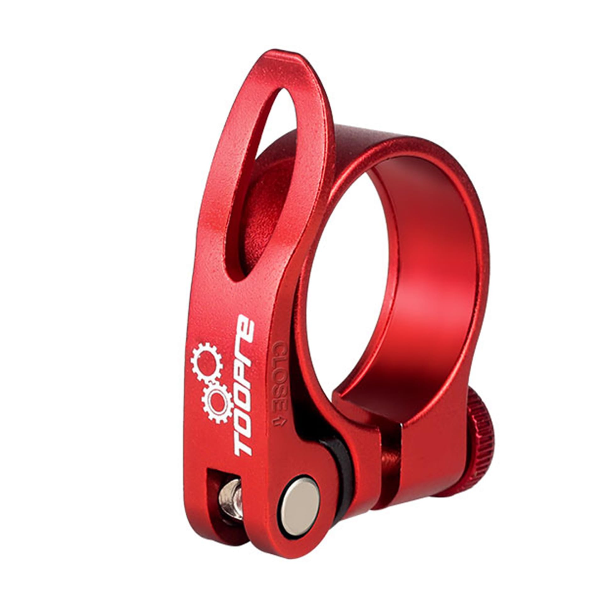 Mimoke Bicycle Saddle Clamp Quick Release Seat Post Saddle Clamp Quick Release 31.8 mm 34.9 mm for MTB and Road Bike (Red, 31.8 mm)