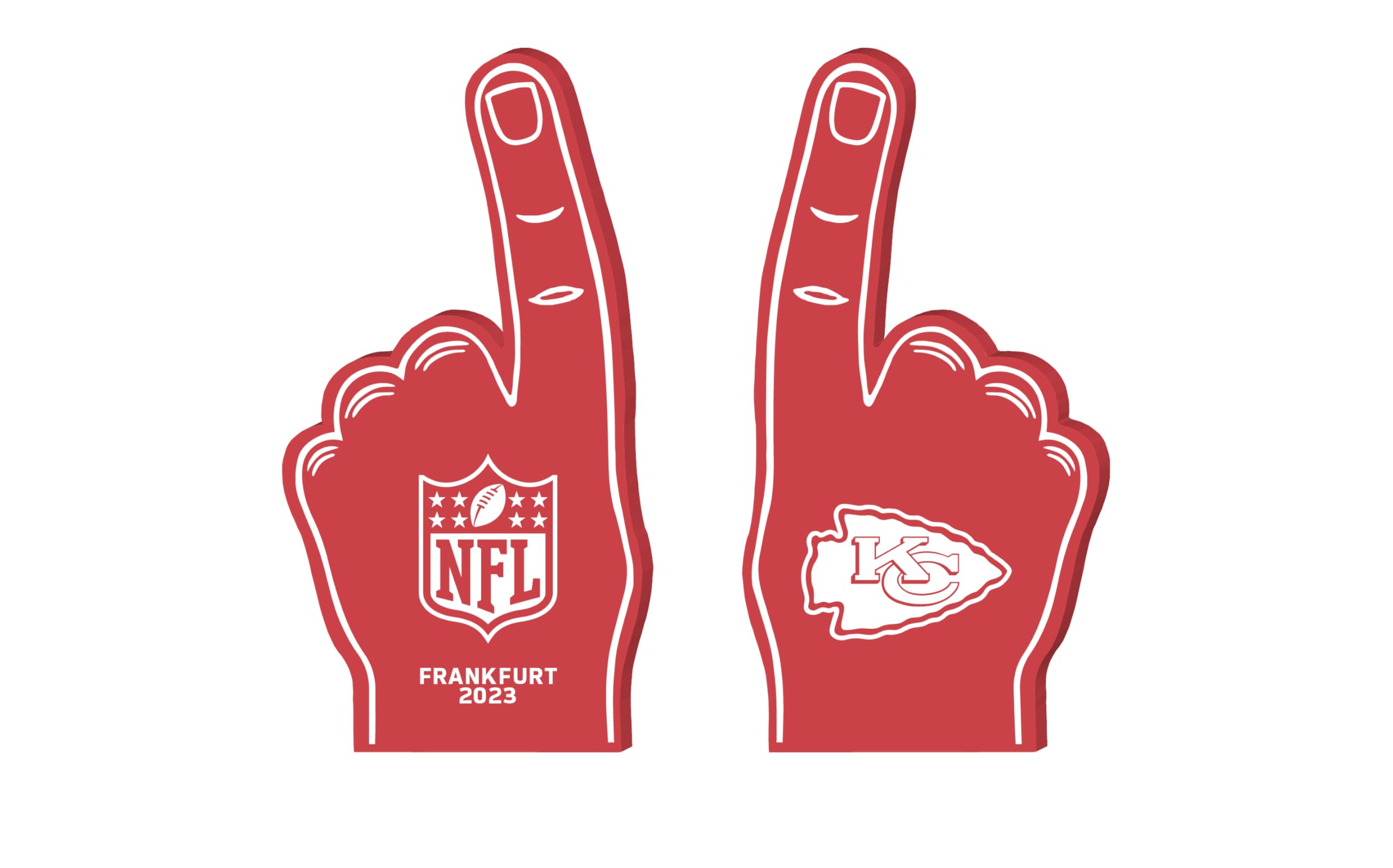 NFL Frankfurt Game Kansas City Chiefs Foam Finger Waving Hand, red, One Size