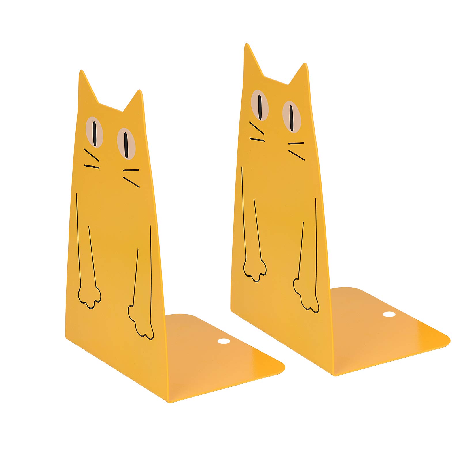 Kioneer Cat Metal Bookend, one Pairs cute Large Heavy Duty cat Fashion Style Bookend for school library Shelf Home Office Decoration