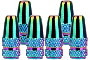 Senzeal 6pcs Presta Aluminum French Style Bicycle Air Tire Valve Caps Dust Covers Colorful