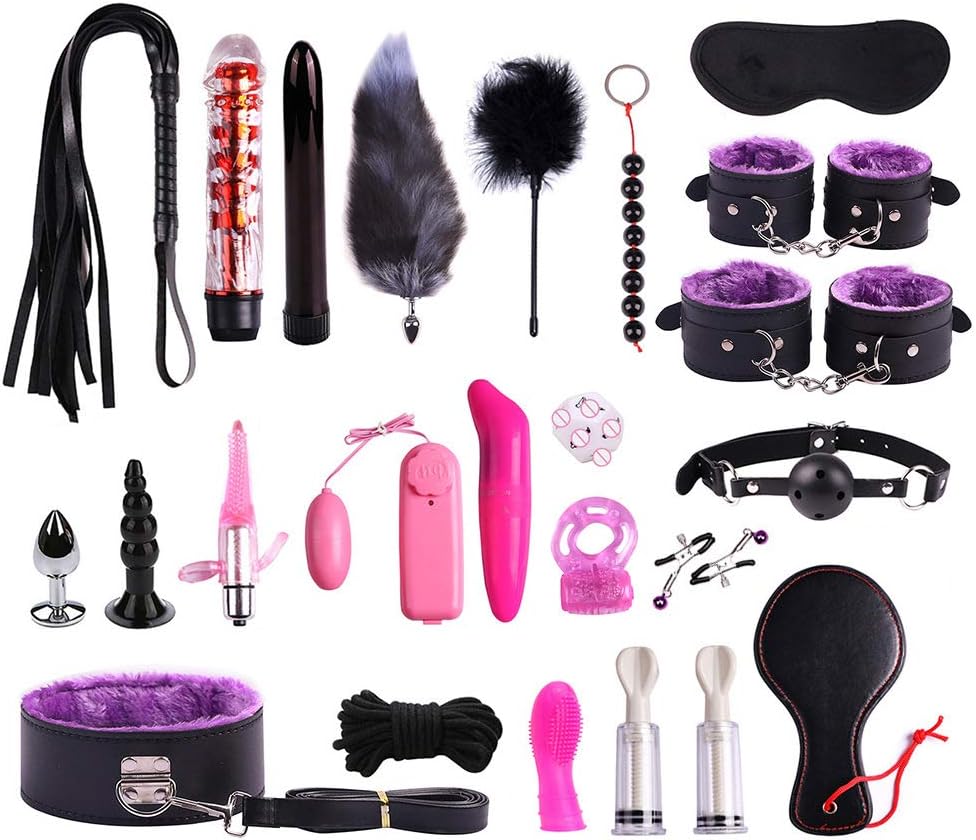 Ruinika New Plush Set Toy Suit 7/8/10/12/16/20/22/23 PCS Nylon Leather Kit Special Bundled Binding Set New Yoga Plush Leather Set Yoga Set SM Kit for Couple Adult Sexy Suit