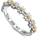 Ladytree Sterling Silver You Are My Sunshine Daisy Ring