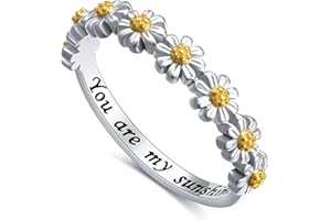 Ladytree Sterling Silver You Are My Sunshine Daisy Ring