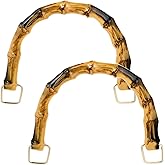 Purse Handles Bamboo Handle Bag Making U-Shaped Replacement Plastic Imitation Bamboo Handle Decorative Handbag Strap with Gold Metal Clasp for Crochet Bag DIY Bags Beach Straw Bag Making