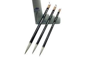 Easyou Hu Brush Chinese Brush for Coloring Painting and Practicing Calligraphy JJBY L+M+S (jjby 3pcs/pack)