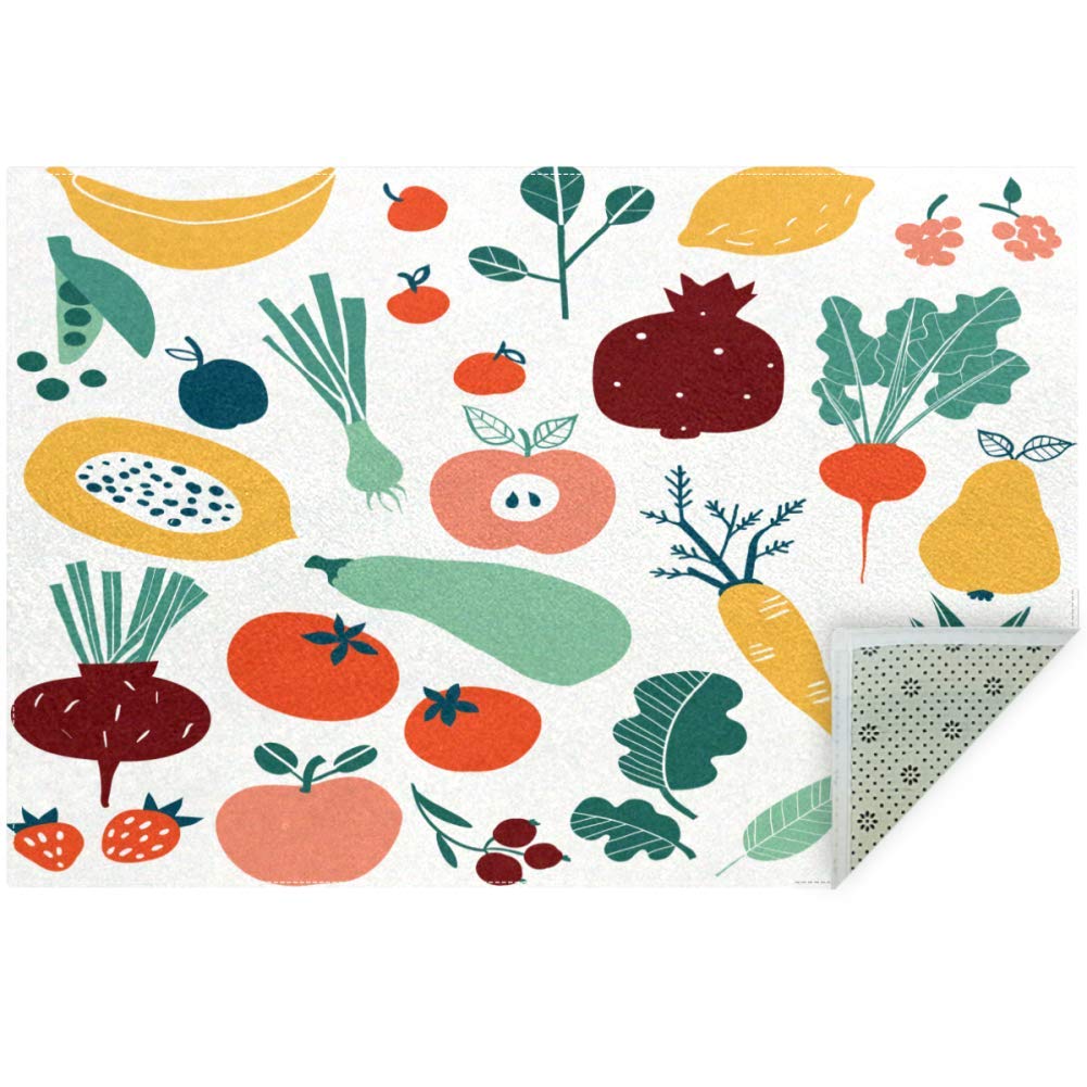 Bodenmatte Gemüse-Obst-Muster kleiner großer weicher Teppich für