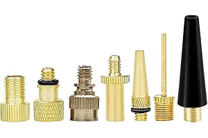 ADIOPRO Bike Inflate Presta Valve Adapter Set, Convert Presta to Schrader, Schrader to Presta, Presta to Presta, Tire Valve Extension fit DV SV AV FV Valves (7 Pack)
