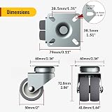 HOLKIE Heavy Duty 50mm Castors Set of 4 with 2 Brakes 400KG Capacity view 3