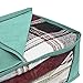 Sorbus Foldable Storage Bag Organizers, Large Clear Window & Carry Handles, Great for Clothes, Blankets, Closets, Bedrooms, and more (3-Pack, Teal)