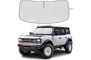 AUYNEAS Windshield Sun Shade for Ford Bronco Sport 2021-2024 2025 Double Layer 240T Front Window Shade Custom Fit Bronco Sport Sun Visor Foldable Shade Blocks UV Rays Summer Must Have Car Accessories
