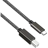 USB C to USB B MIDI Keyboard Printer for Mac Laptop Dymo Canon HP Brother | USB-B to USB-C Midi Printer Scanner Cable for MacBook, PC, Laptop, DJ Controller, DAC, Samsung, Dell, Epson, Lexmark, Xerox