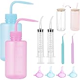 Snow Globe Tumbler Supplies Kit - Complete 10-Piece DIY Craft Set with Bent Syringe, Tweezers, Small Funnel & Squeeze Bottles for Glass Cups Supplies for Glitter Snowglobe Tumbler Craft Cup Making