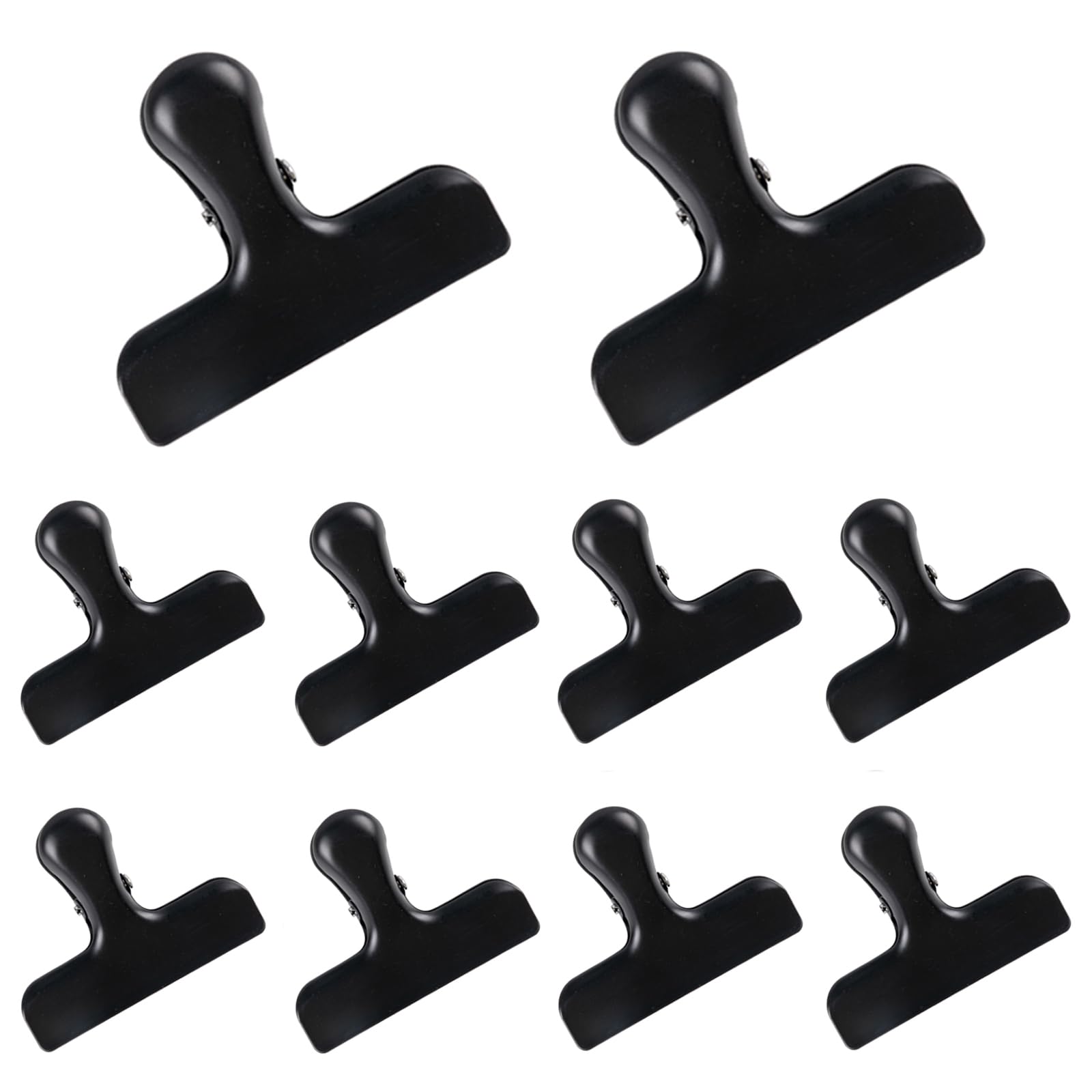 Dalababa 10 Pack 3 Inch Metal Large Bulldog Clips, Stainless Steel Drawing Board Binder Clips for Organizing Files, Photos, Bags, Papers - Black