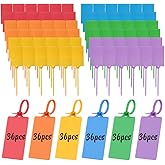 INTERWARM 216Pcs Plastic Tags, 2.4 x 4.3 Inch Waterproof Hanging Labels Self Locking Logistics Use Tie Label Large Labeling Tags for Keys Luggage Logistic Backpack, 6 Color