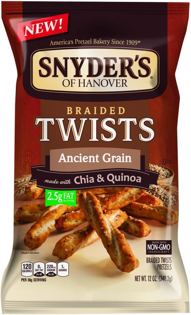 Snyder's of Hanover Ancient Grain Braided Pretzel Twists, 12 Ounce