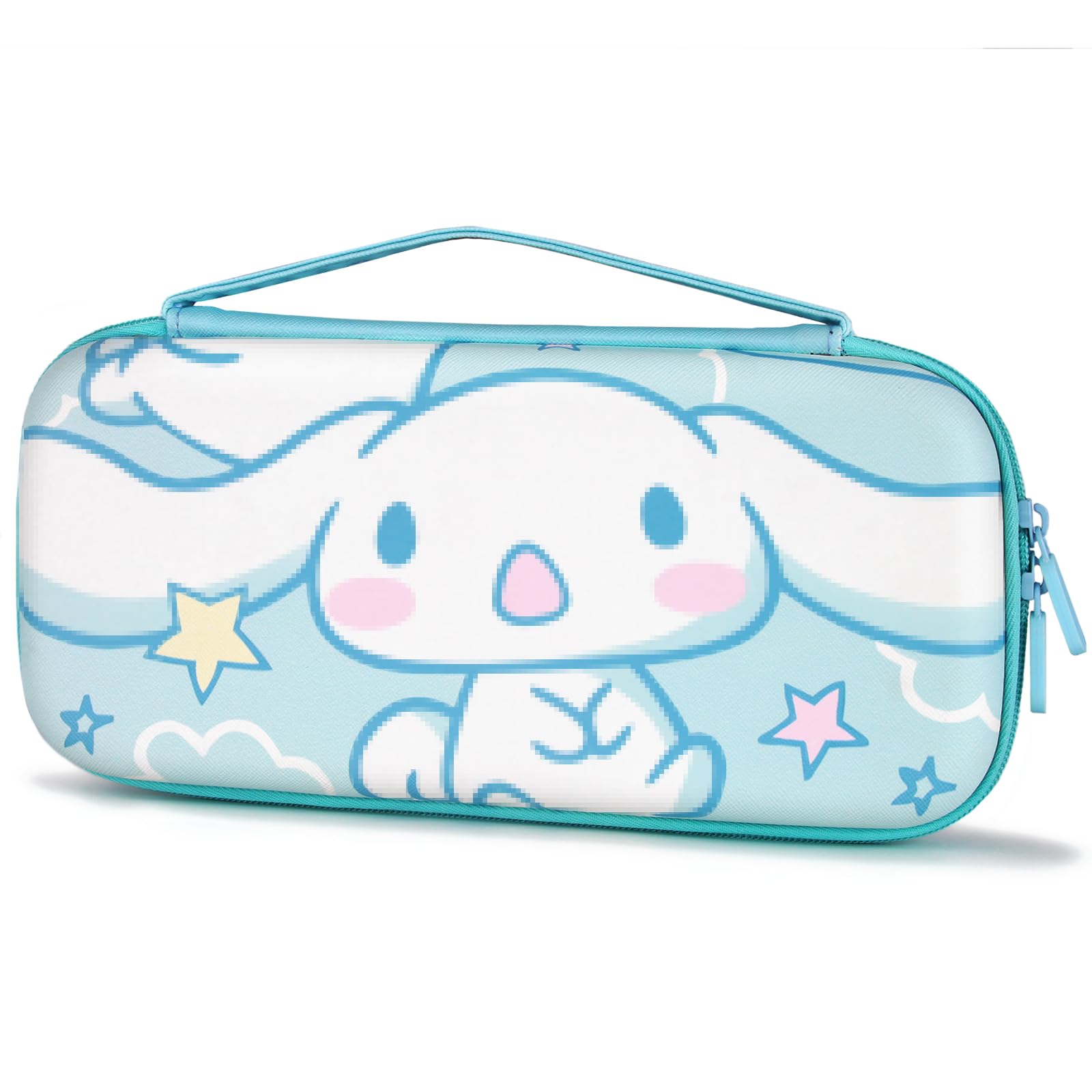 TIKOdirect Carrying Case for Switch & OLED Mode, Cute Portable Travel Bag with 10 Game Card Slots Inner Storage Bag for Switch Console Joy-Con & Accessories, Blue