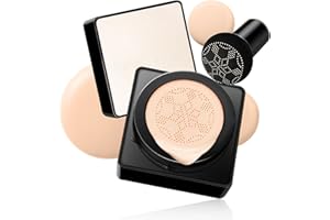 FANTERDAY Air Cushion CC Cream Mushroom Head - Moisturizing & Oil Control Screw Lid Concealer Makeup Base, Primer Liquid Foundation Long Lasting with Mushroom Makeup Sponges for All Skin Types (Natural)