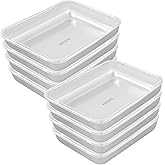 SINJEUN 8 Pack Stainless Steel Food Storage Containers, Metal Meal Prep Containers with Lids, Stackable Lunch Box for Picnic Travel and Work