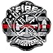 Thin Red Line Stickers 2 Pack - Firefighter Badge & Flag Decals for Fire Trucks