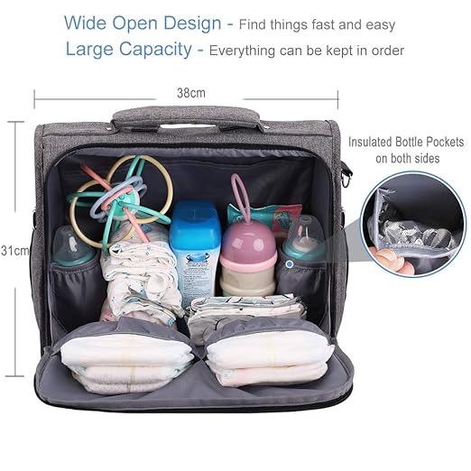 Lekebaby Baby Wickelrucksack Wickeltasche Rucksack Mit Wickelunterlage Wickeltasche Fur Mama Papa Grau Amazon De Baby