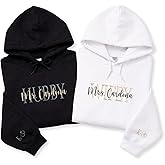 Personalized Embroidered Hubby and Wifey Hoodie Set – Custom Couple Sweatshirts – Gift for Anniversary, Valentine's Day