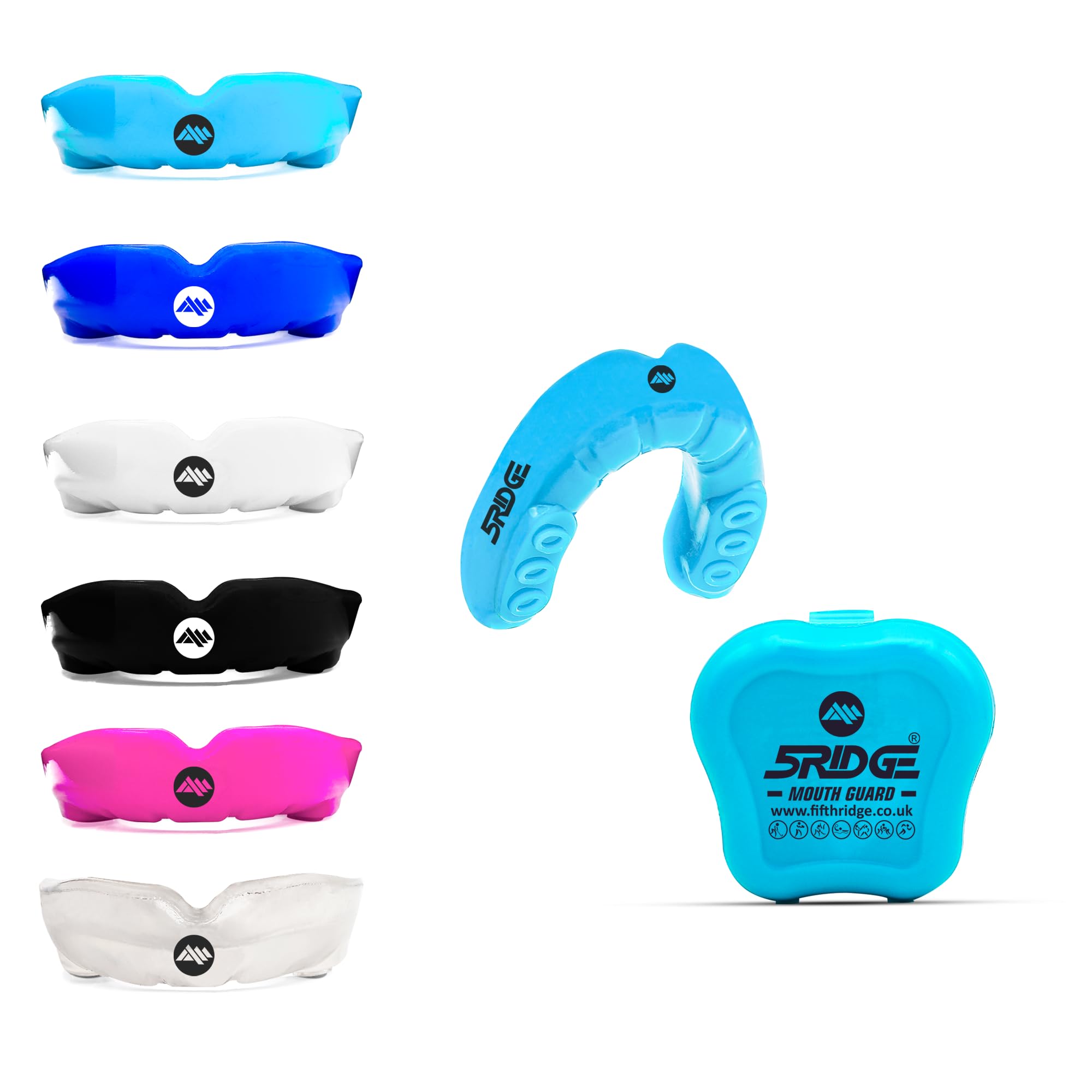 Mouth Guards for Boxing Men Adult Youth Junior Mouldable Rughby Sports Slim Fit Boil and Bite Gum Shield with Box MMA Hockey Basketball Muay Thai Football (Baby Blue, Junior Under 11 Years)