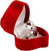 SAFRI Glass Teddy Bear Gift Box with Ruby Rose Boxed Ornament view 3