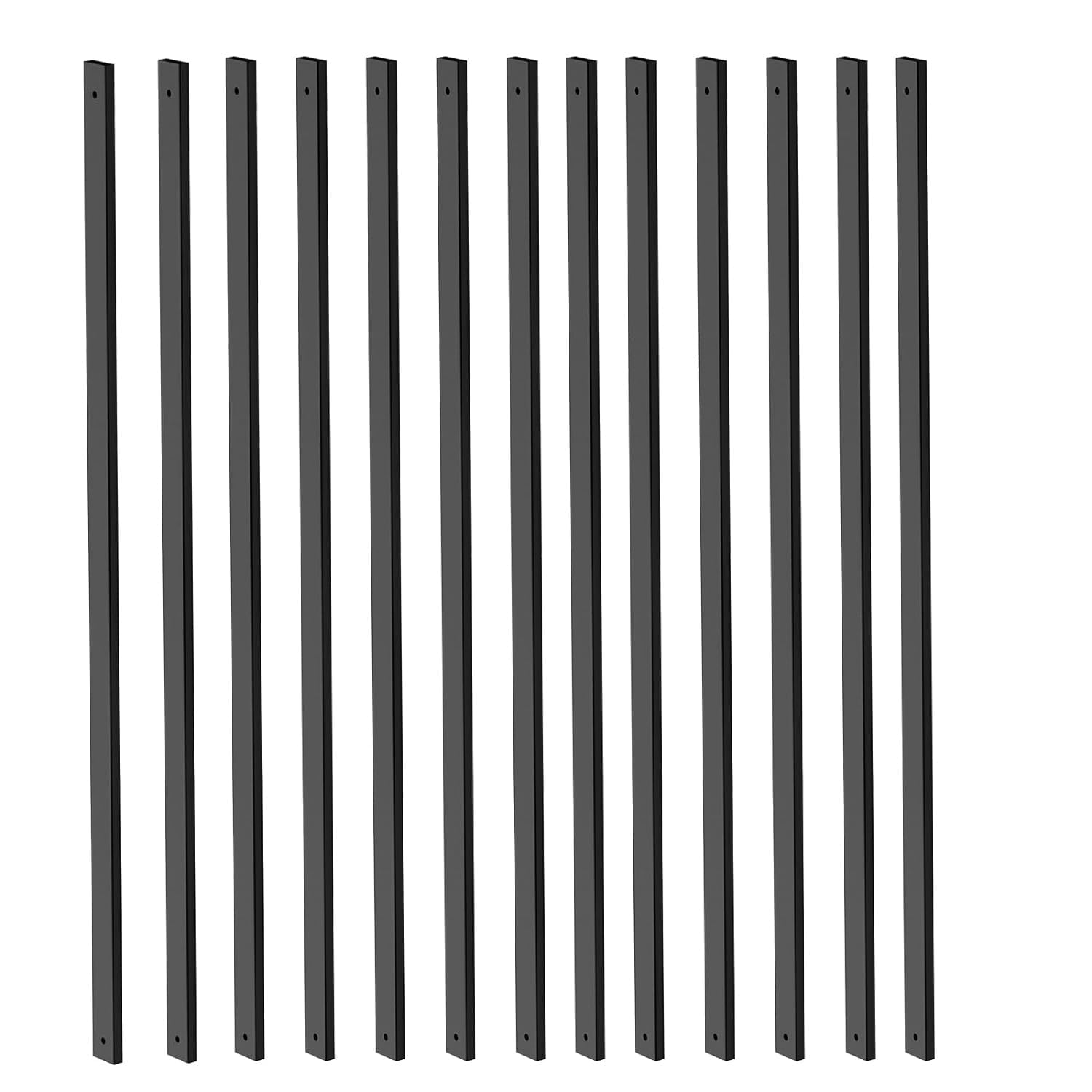 50 Pack - 36" Black Round Metal Deck Balusters, 3/4" Diameter, Hollow Cast Iron Spindles For Deck & Stair Railings