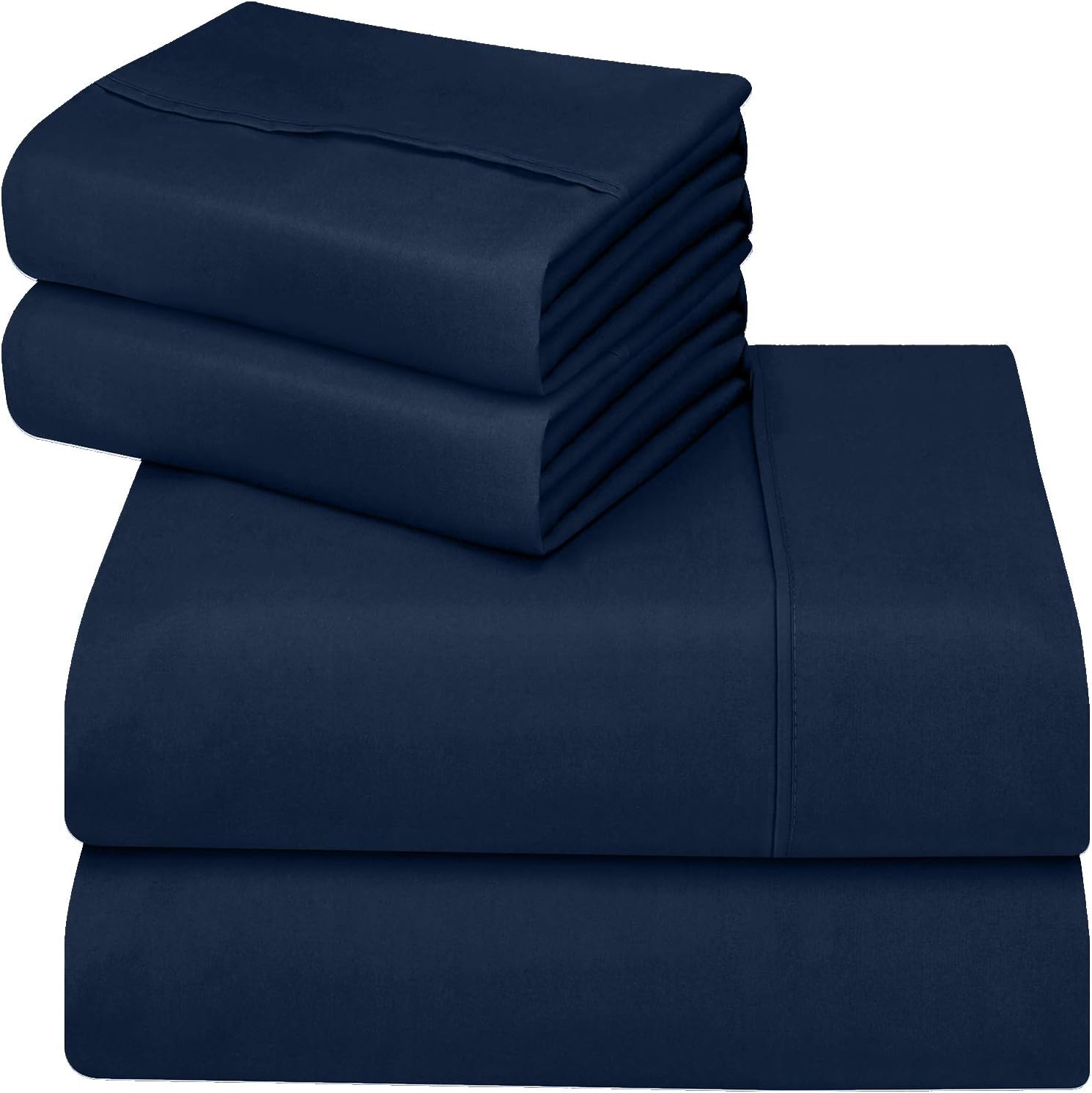 Utopia Bedding Bed Sheet Set - 4 Piece Queen Bedding - Soft Brushed Microfiber Fabric - Shrinkage & Fade Resistant - Easy Care (Queen, Navy): Home & Kitchen