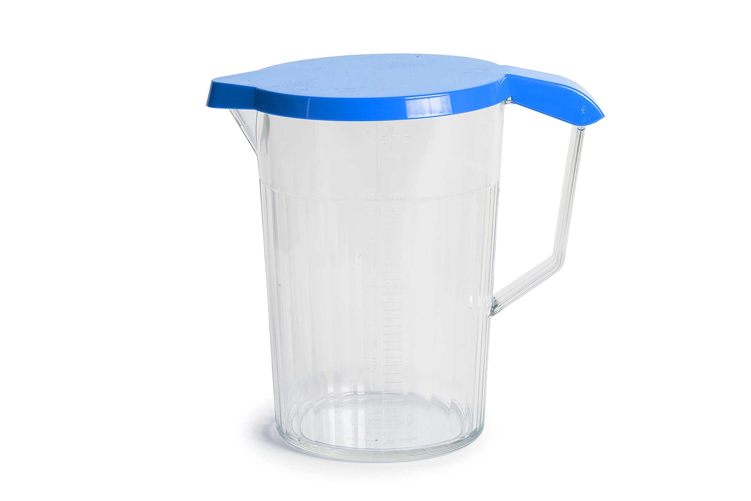 Harfield 750ml Graduated Jug with Lid Virtually Unbreakable Polycarbonate Drink Pitcher Measuring Jug (Blue)