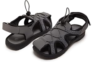 Skysole Boys Water Shoes, Rugged Closed Toe Back Strap Amphibian Sandals for Beach, Hiking & Outdoor Sports - Patterned/Solid