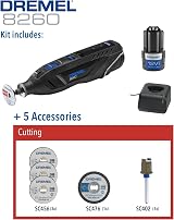 Dremel 8260 Cordless Rotary Tool 12V 3Ah Brushless, 5 Accessories, Bluetooth view 2