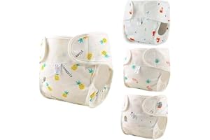 JIZHI 4 Pcs Reborn Baby Doll Diapers Reusable for 17-24 Inch Babydolls, Dolls Underwear Washable Dolls Diapers with Cute Patterns for Lifelike Reborn Baby Doll Accessories