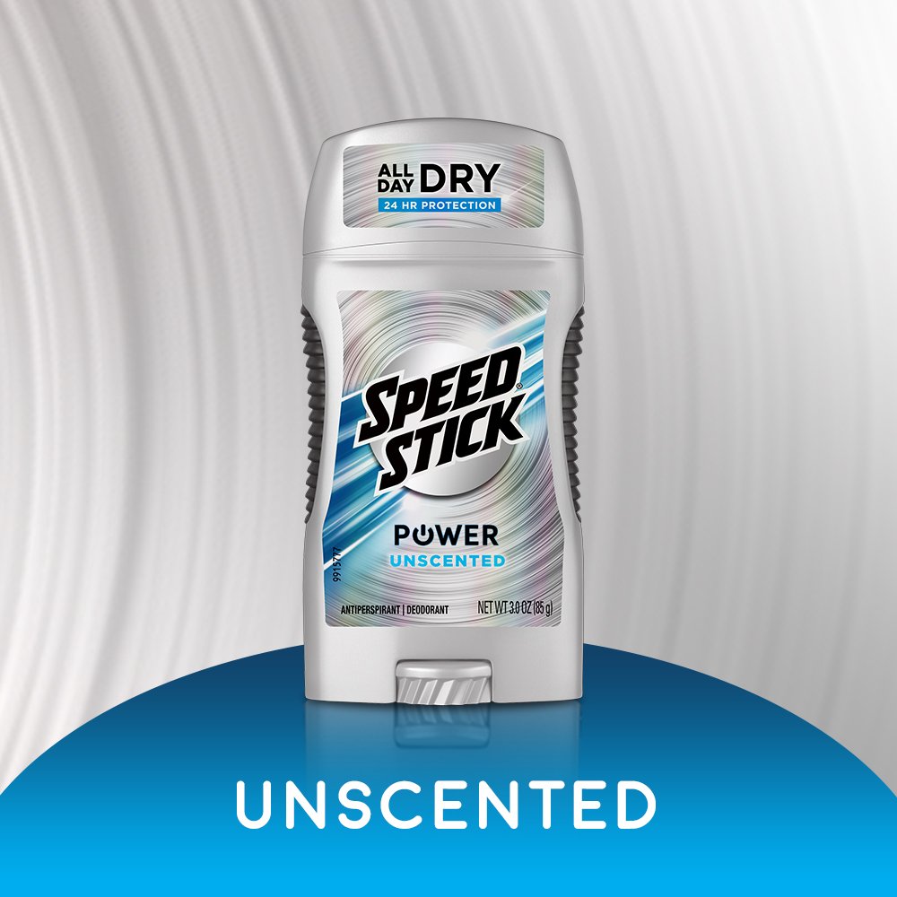 Speed Stick Power Antiperspirant Deodorant for Men, Unscented - 3 ounce (6 Pack) : Beauty