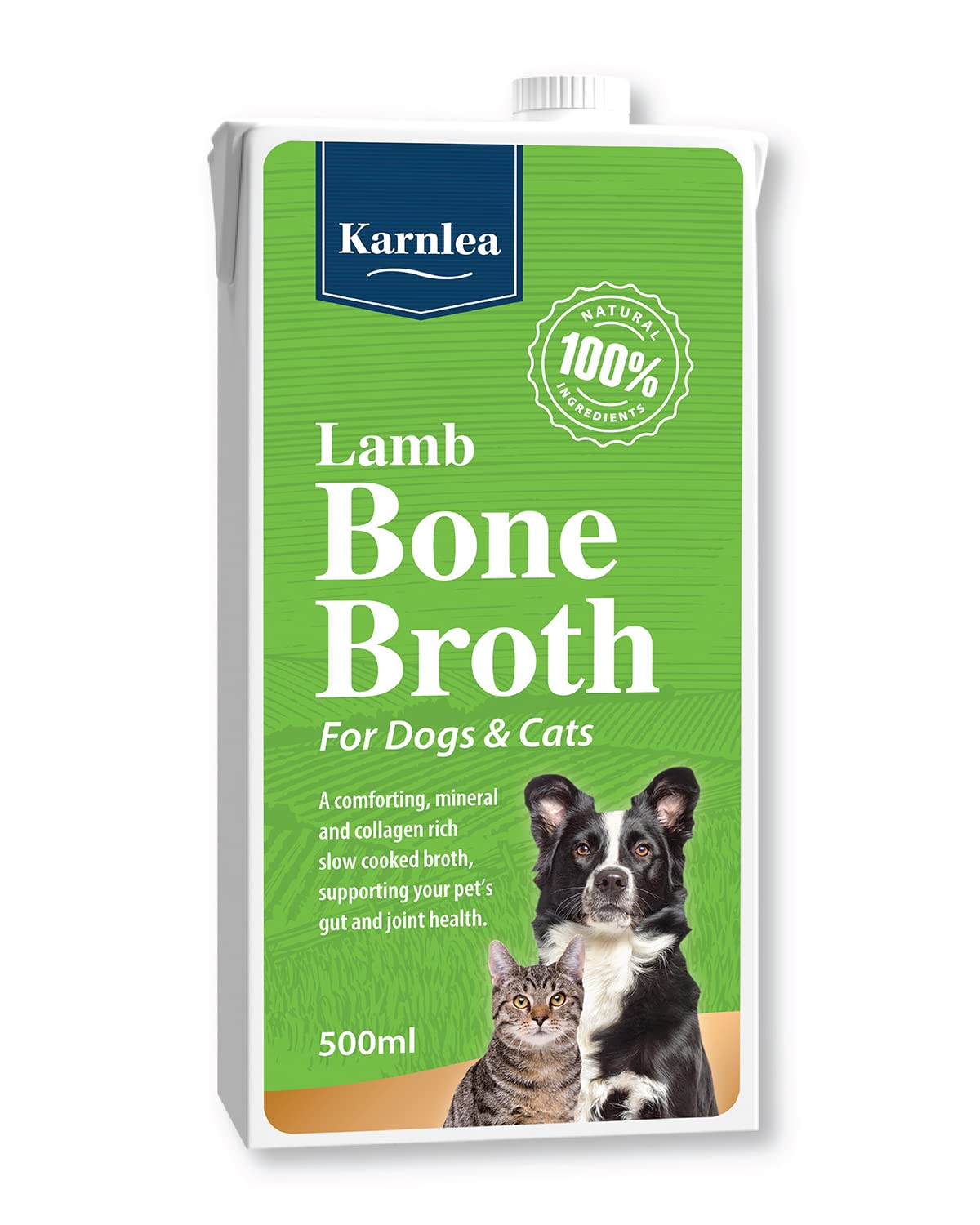Karnlea Pets Lamb Bone Broth - 500ml | 100% Real & Natural Liquid Bone Broth for Cats & Dogs | Nutritious, High in Collagen & Protein for Healthy Joints, Gut, Digestion, Skin & Sickness Recovery — image 1