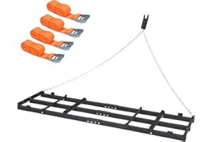 YEEJINHONG 8FT Drag Harrow for ATV UTV, Heavy Duty Driveway Gravel Leveler with Adjustable Weight Bars, Tow Behind Landscape Rake for Mower Tractor, Lawn Yard Lawn Rake, Soil Sand Leveling Tool